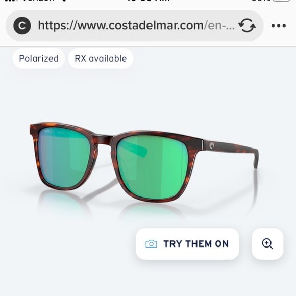 Brand New in Box - Costa Del Mar Sunglasses Green Mirror Polarized - Sullivan